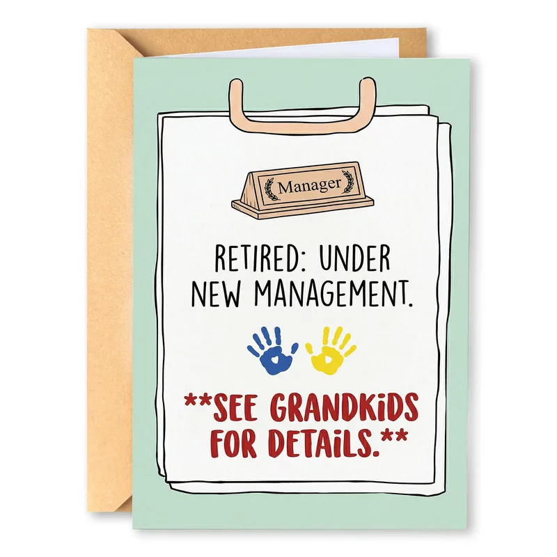 Retirement Grandkids Card: Under New Management