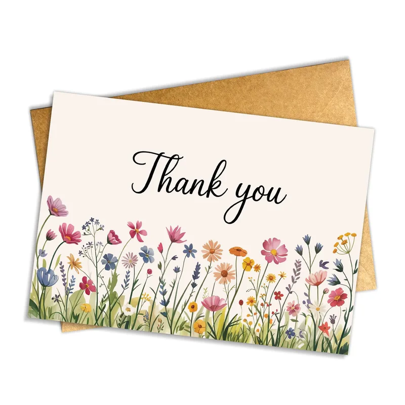 Watercolor Meadow Card: A Thank You in Bloom