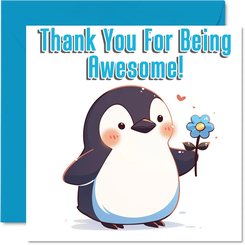Penguin Thank You Card for a Thoughtful Friend
