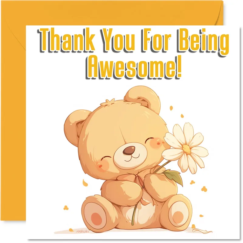 Teddy Bear Thank You Card: Awesome Thanks for You