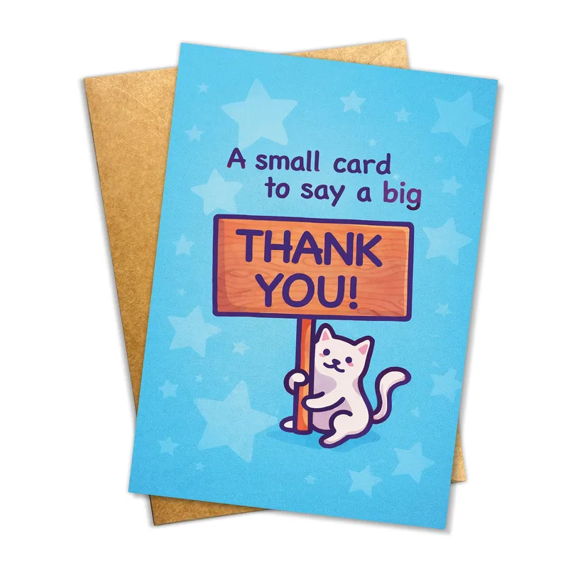 Cute Cat Thank You Card for Someone Special