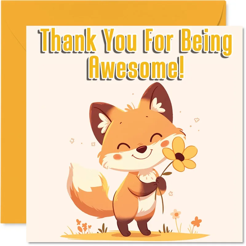 Thank You Fox Card: A Cute Way to Say Thanks