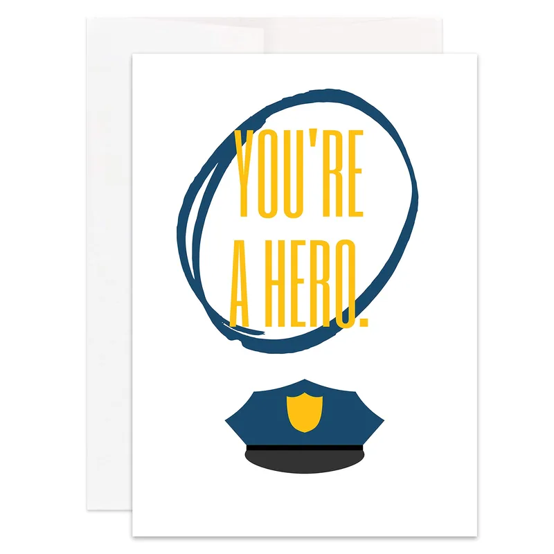 Police Officer Thank You Card: You're a Hero