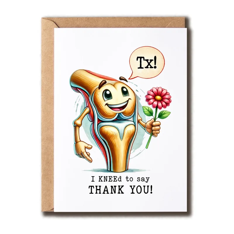 Funny Knee Pun Thank You Card for Your Favorite Helper