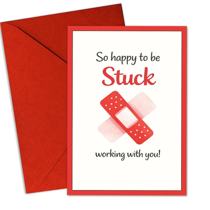 Stuck with You Card: Red Bandage Thank You