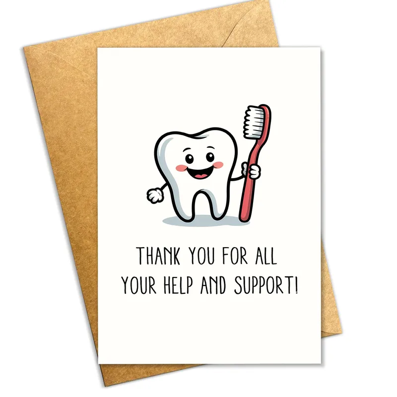 Cute Tooth Thank You Card for Someone Who Helped You