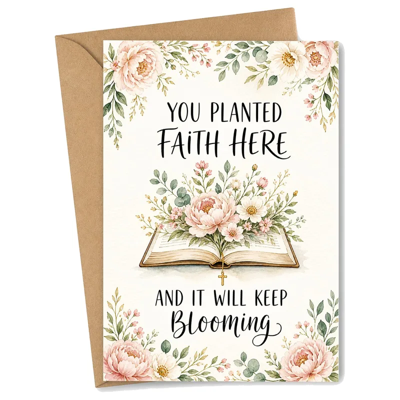 Faith Blooming Card for Pastors and Faithful Leaders