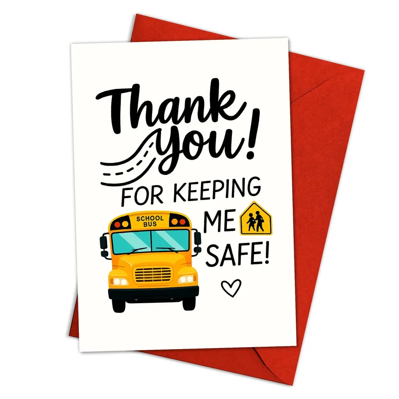 Thank You for Keeping Card: Yellow School Bus Thank You