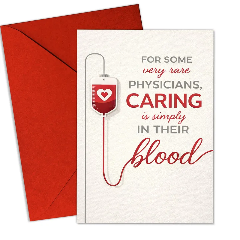 Physician Appreciation Card: A Blood Bag With a Heart