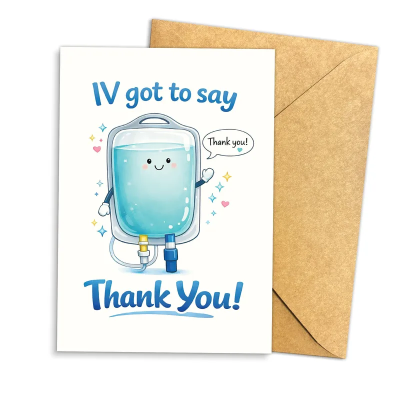 IV Got to Say Card: A Funny Thank You for Caregivers