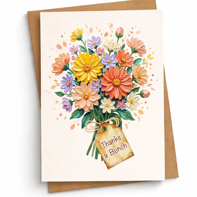 Colorful Floral Thank You Card for Anyone Who Helped