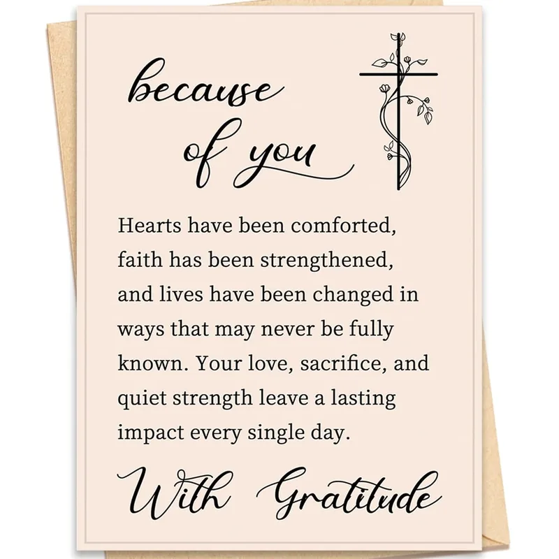 Gratitude for Pastor Card: A Thank You With a Cross