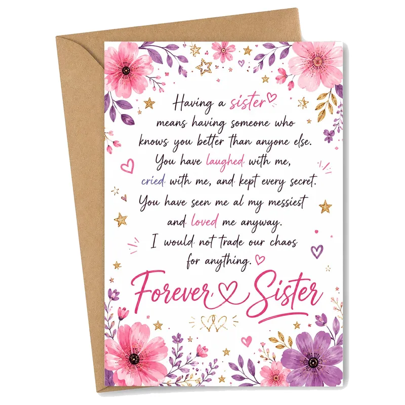 Forever Sister Card: A Heartfelt Note for Your Sister