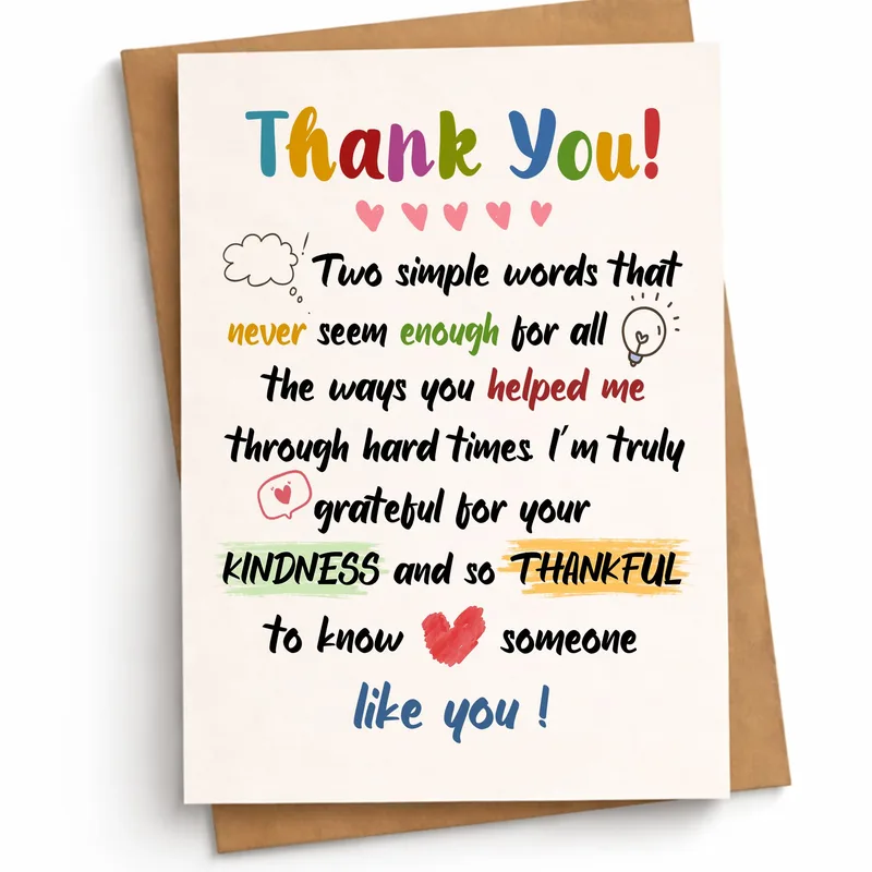 Thank You Appreciation Card for Kindness and Support