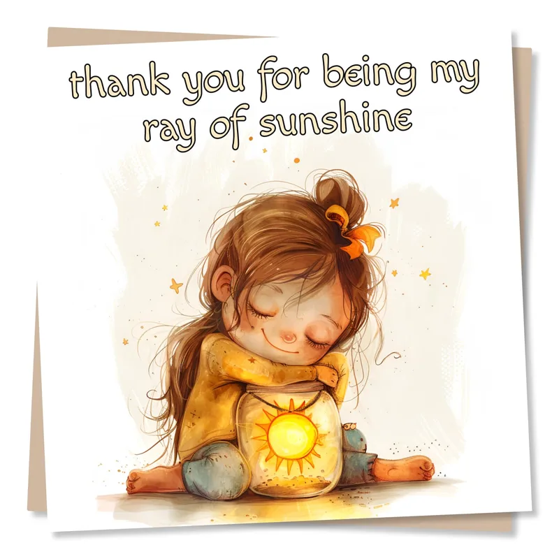Ray of Sunshine Card: A Glowing Thank You