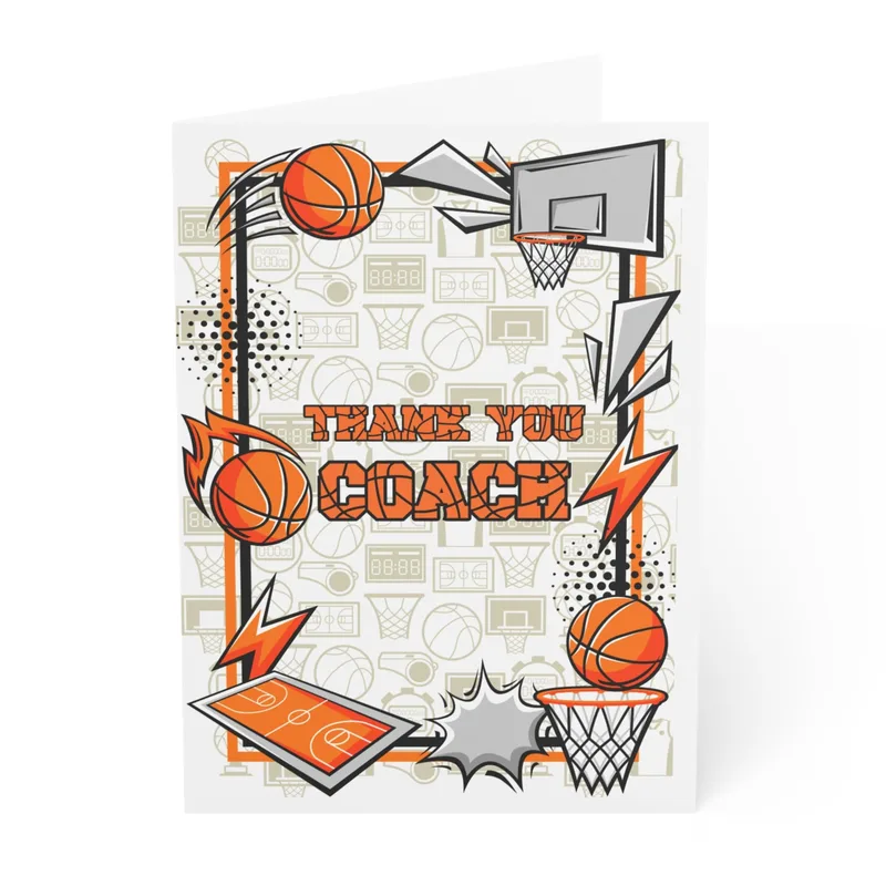 Basketball Team Coach Card: Thank You Coach Card for Your Team