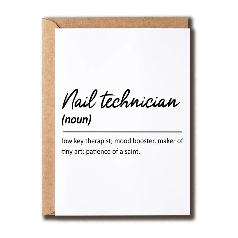 Nail Technician Card: A Dictionary-Style Thank You