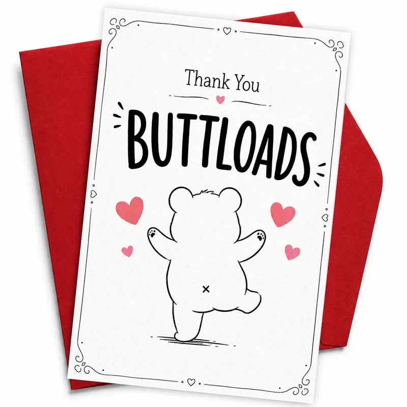 Thank You Buttloads Card for a Cheeky Thank-You