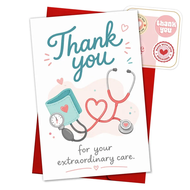 Thank You for your extraordinary Card: A Teal Stethoscope Design