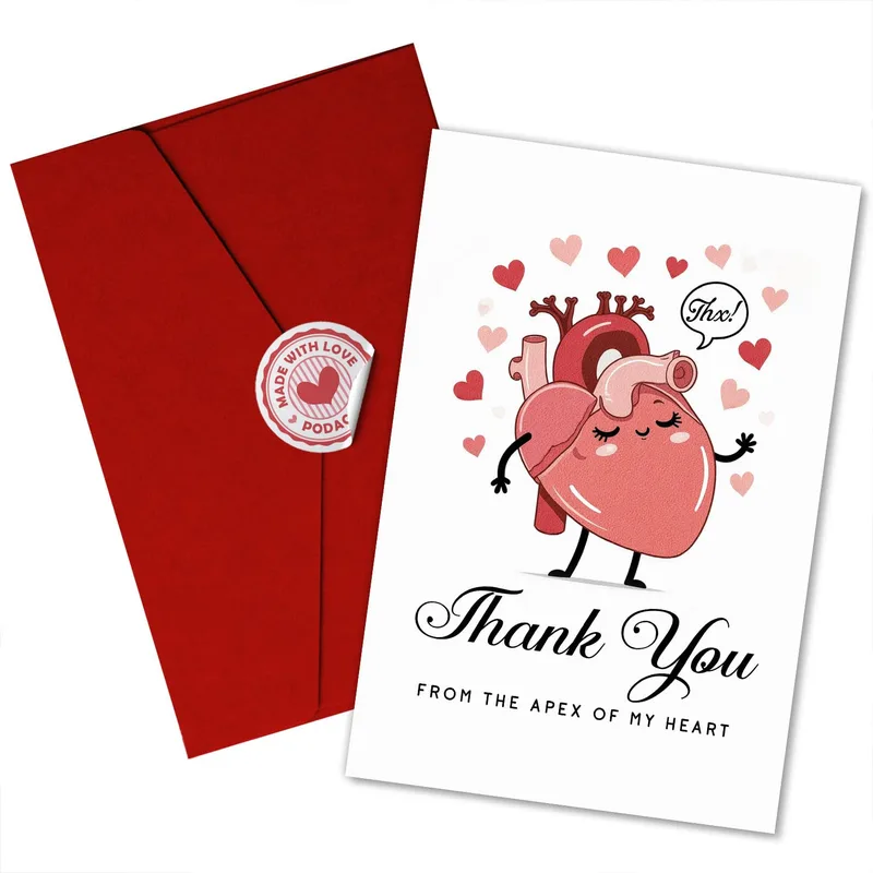 Cartoon Heart Thank You Card for Someone Special