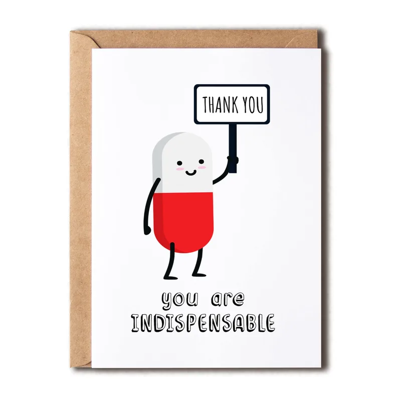 Thank You Pill Card: A Cheerful Nod to Essential People