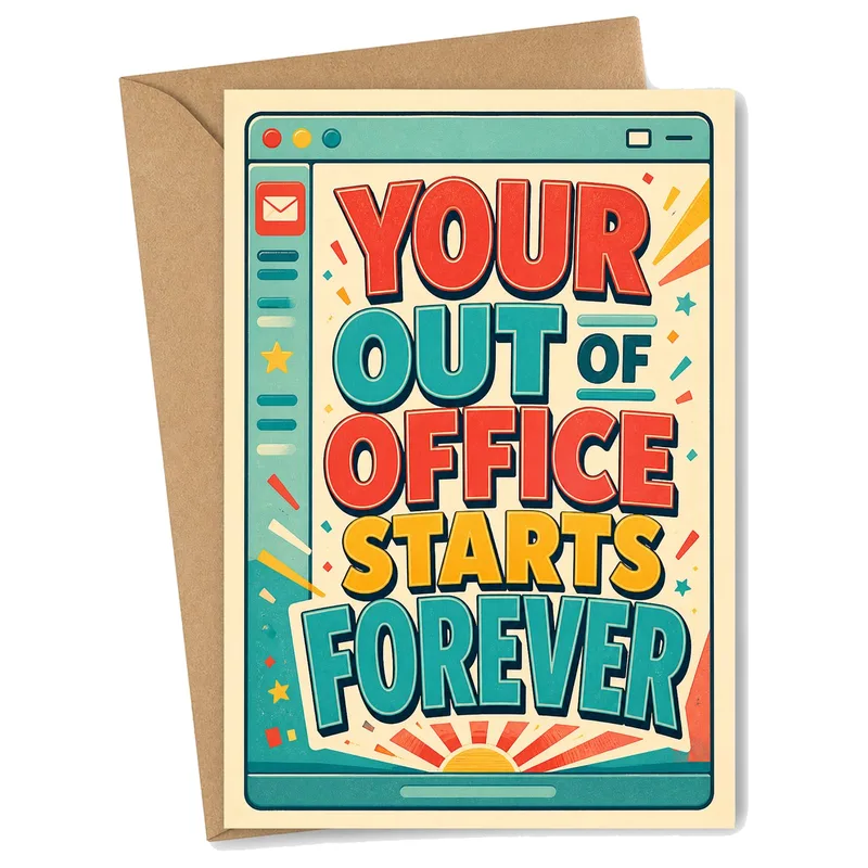 Out of Office Retirement Card for Your Coworker Farewell