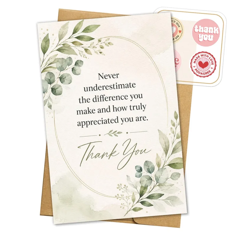 Eucalyptus Leaves Thank You Card for Someone Special