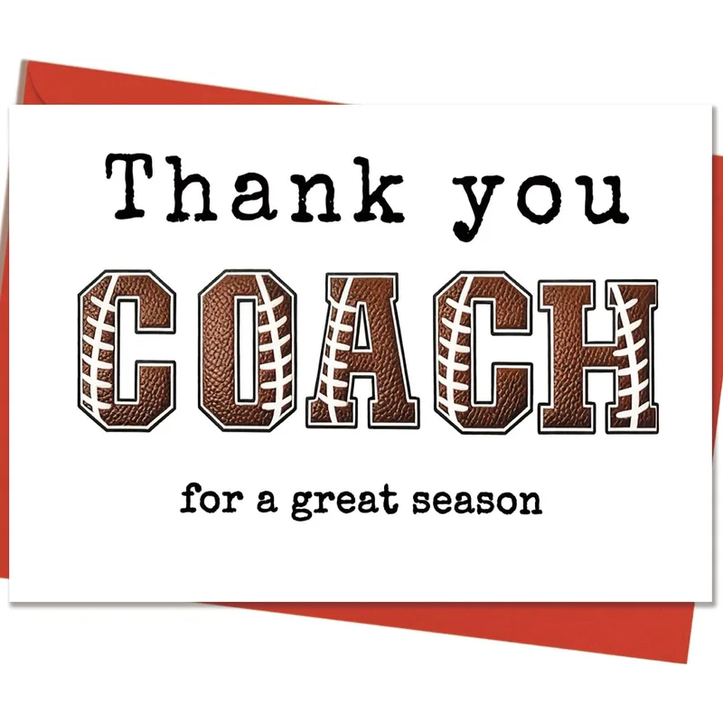 End of Season Coach Card: Thank You Coach Football Card