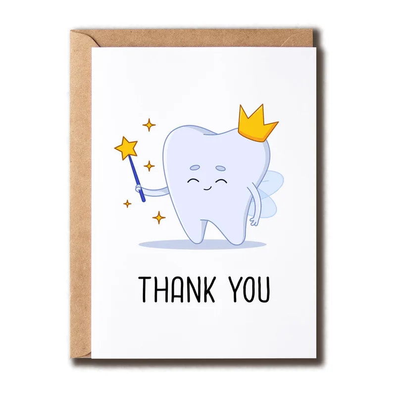 Tooth Fairy Thanks Card for Dentists and Dental Teams