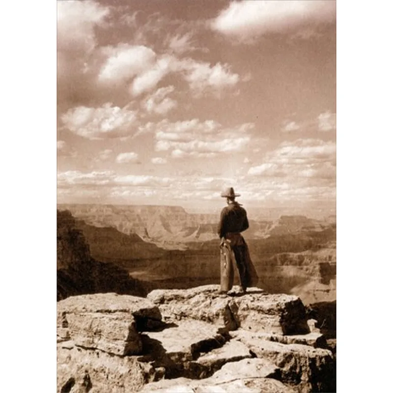 Cowboy Canyon Card: A Sepia Thank You Scene