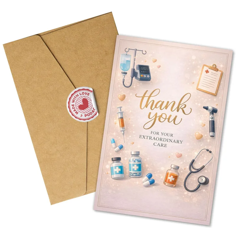 Medical Care Thank You Card for Caregivers and Nurses