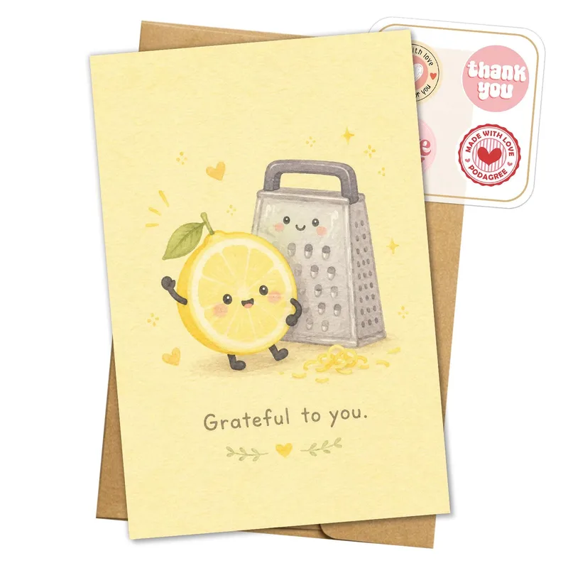 Lemon Thank You Card for Gratitude and Kindness