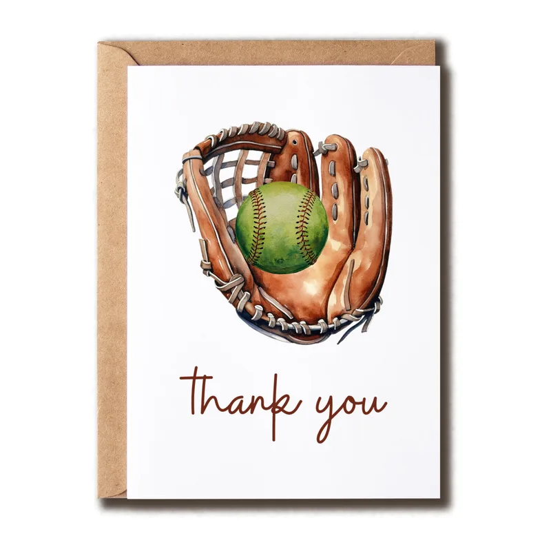 Softball Glove Thank You Card for Field Appreciation