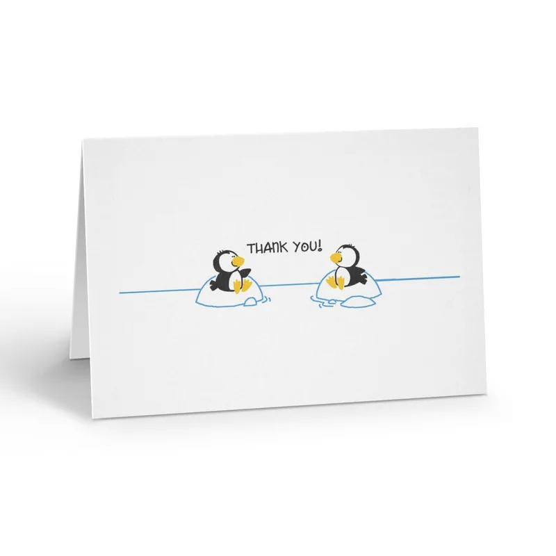 Cute Penguins Thank You Card for Your Kindness