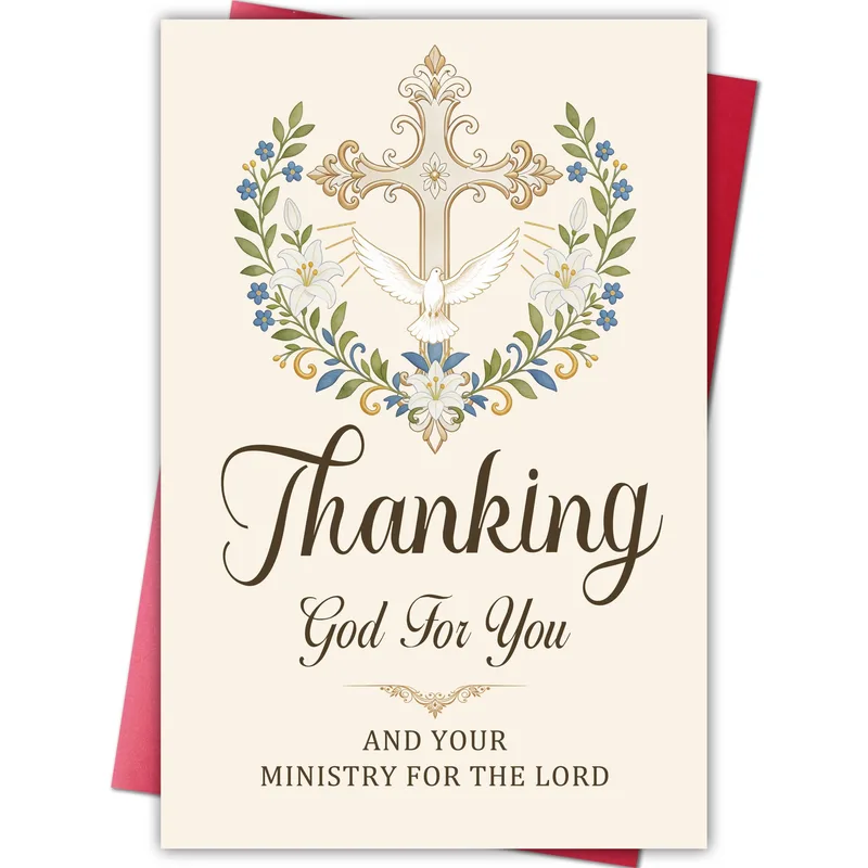 Christian Ministry Thank You Card: Thanking God for You