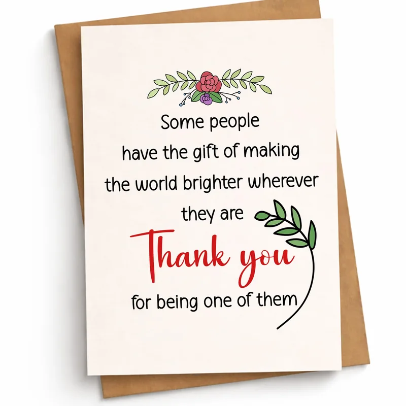 Thank You Gift for Friend Card: Kind Words in Bloom