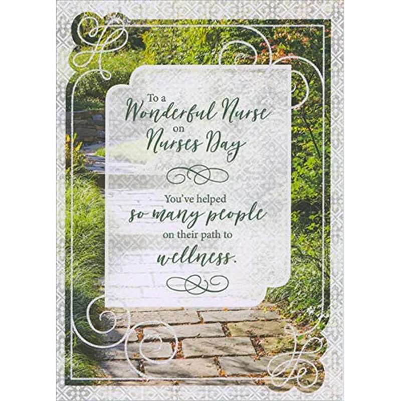 To a Wonderful Nurse Card: Garden Brick Path for Nurses Day