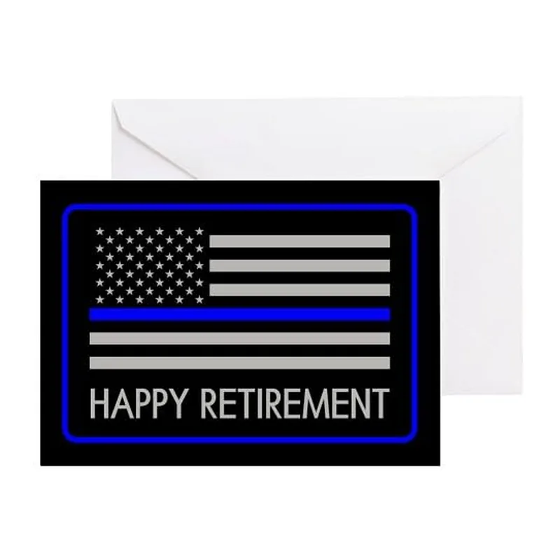 Thin Blue Line Card for a Happy Retirement Send-Off