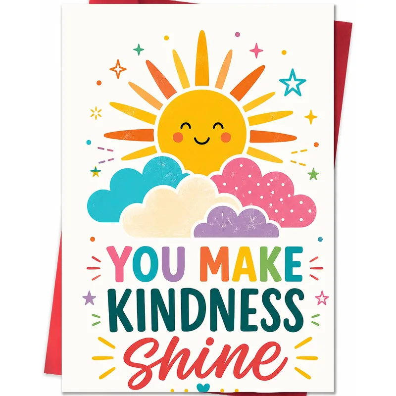 Kindness Shine Card: A Smiling Sun for Encouragement