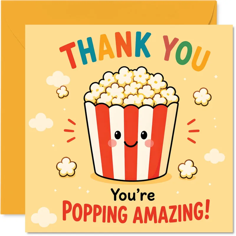 Thank You Popcorn Card: A Cheerful Little Bucket of Gratitude