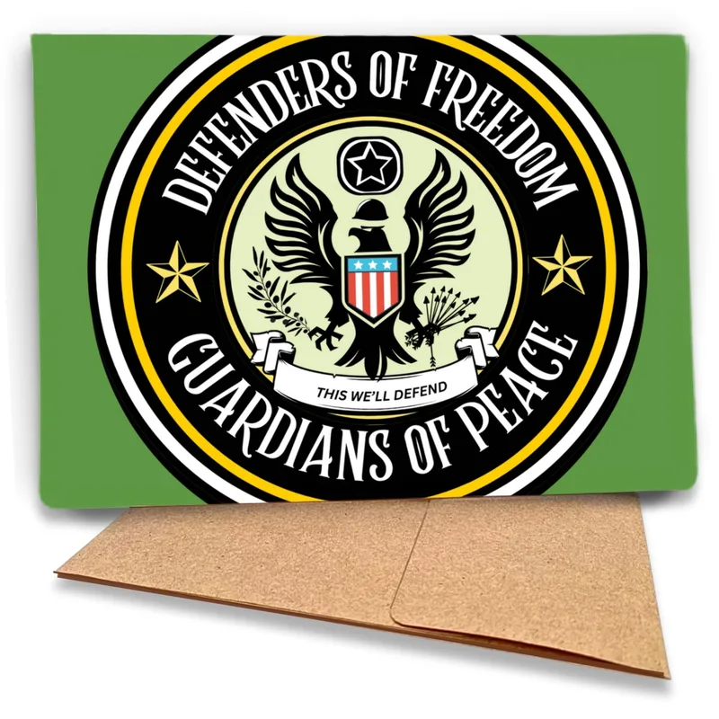 Veteran Appreciation Card with a Military Crest Emblem