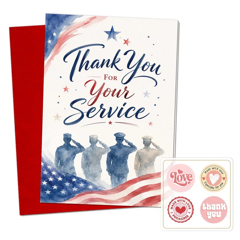 Patriotic Watercolor Soldiers Card for Heroes