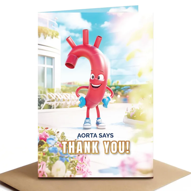 Cardiologist Thank You Card: Aorta Says Thank You