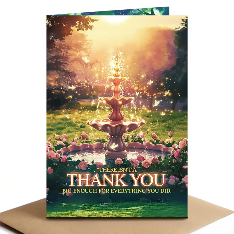 Fountain Garden Thank You Card for Anyone Who Went Above and Beyond
