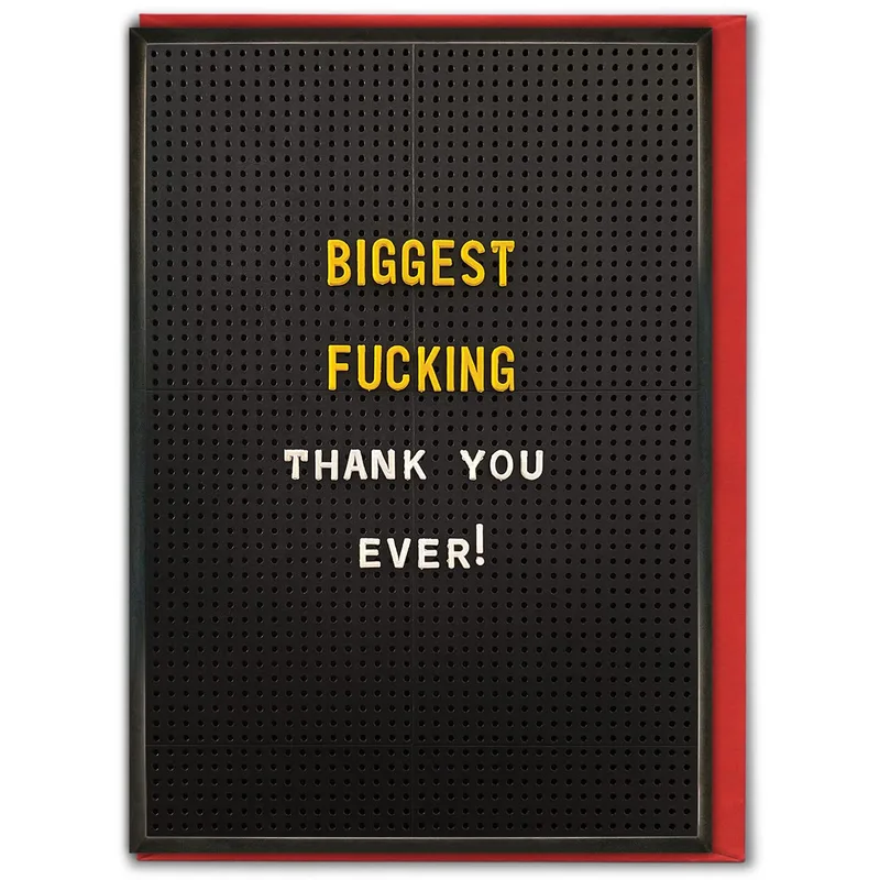 Huge Thanks Card: A Letterboard Thank You With Attitude