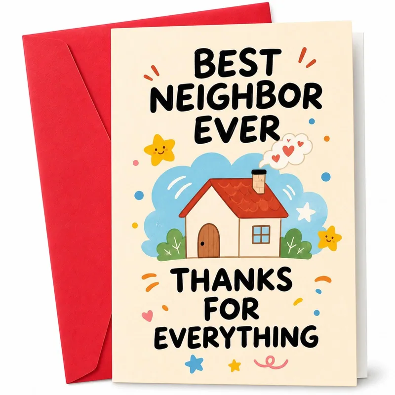Best Neighbor Card: A Cheerful Thank You for Next Door