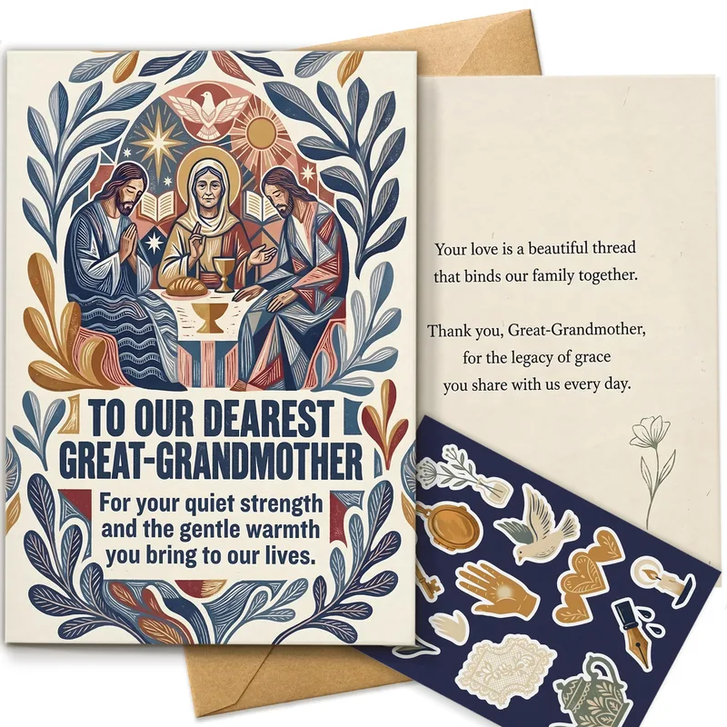 Great Grandmother Card: A Vintage Holy Trinity Thank You