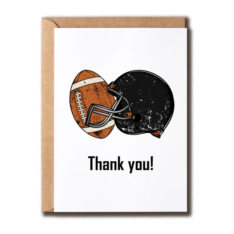Football Thank You Card for a Coach or Friend