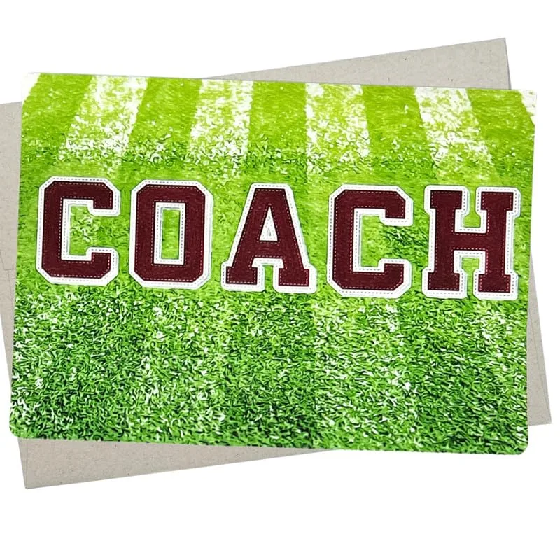 Maroon Varsity Letters Football Card for Appreciation