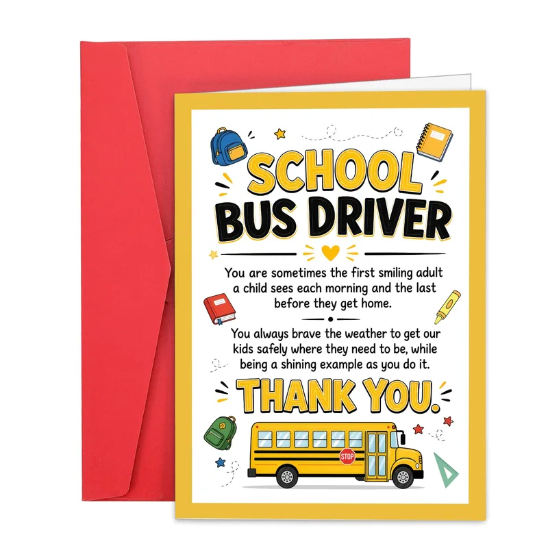 Thank You School Bus Driver Card for Your Route Hero